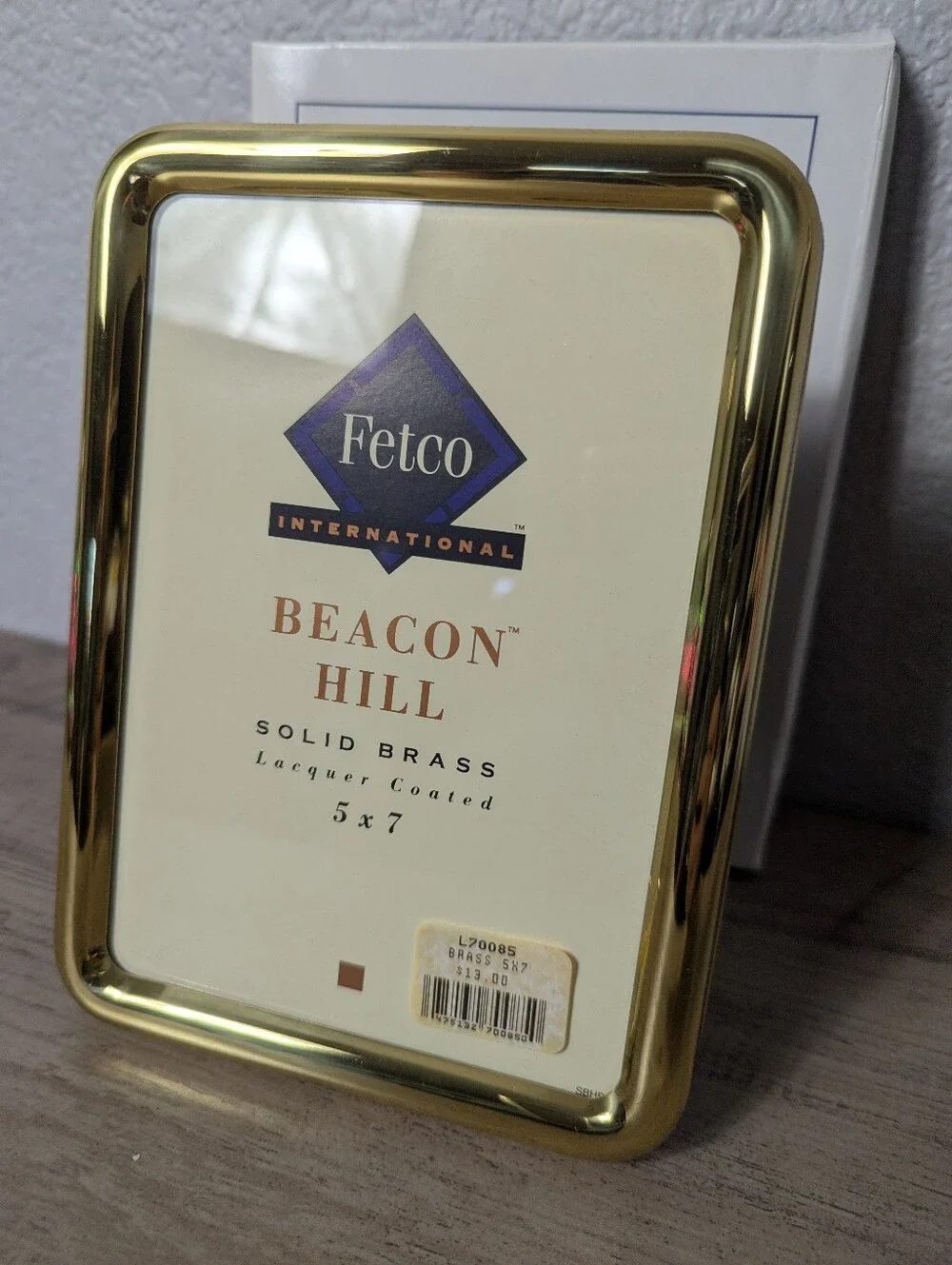 NWT Fetco Brass Beacon Hill 5x7 Picture Frame - Gold Tone